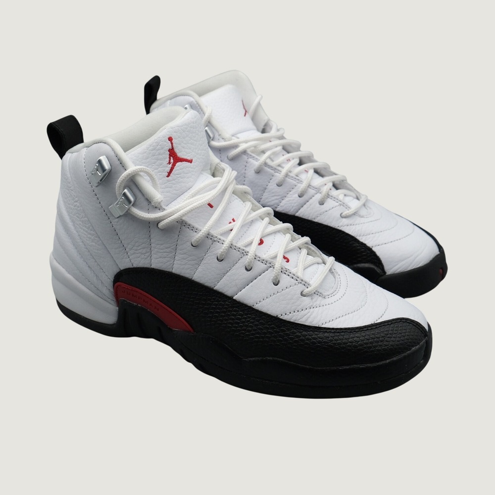 Nike Jordan 12 Retro Taxi Flip White Black Red Basketball Sneakers 7Y 153265-162